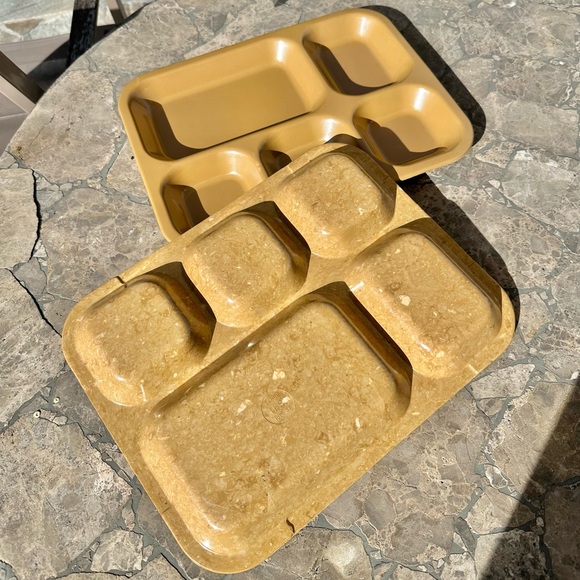 Kenro or Halsey Vintage Military Mess Hall Food Tray Set of 2 Made in USA - Picture 4 of 8